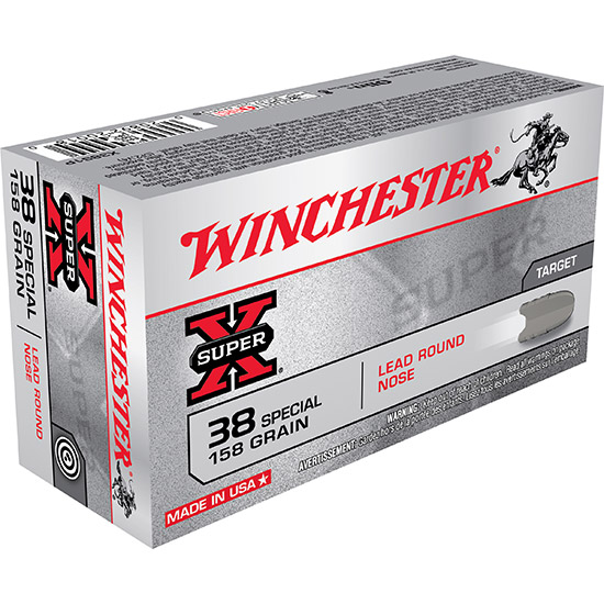 WIN SUPER-X 38SPL 158GR LEAD RN 50/10 - Ammunition